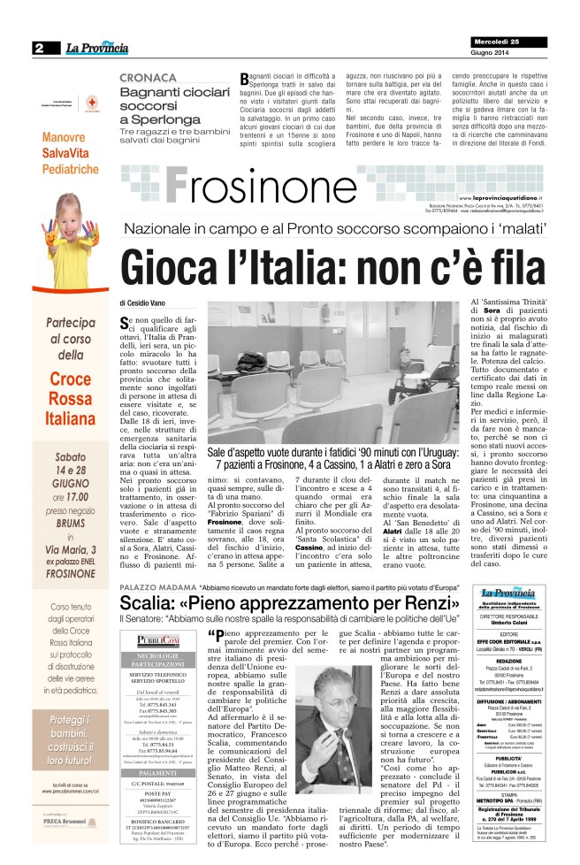 Gioca l'Italia, pronto soccorso deserto...